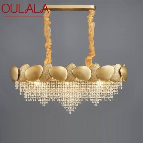 OULALA Chandelier Creative Rectangle Pendant Lamp Fixtures Postmodern LED Gold Light for Home Living Dining Room