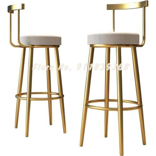Creative Bar Chair Nordic Bar Stool Family Back High Chair Modern Simple Non Rusting Bar Stool Luxury