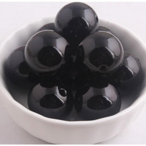 Kwoi vita A40 Black Color Chunky Fashion 12mm/16mm/6mm to 28mm Acrylic Imitation pearl Beads for Beaded Jewelry