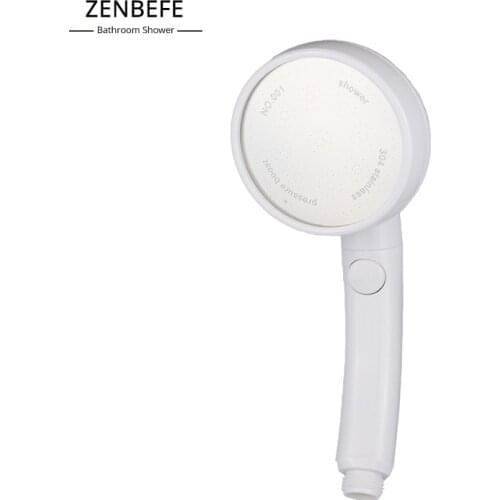 ZENBEFE Powerful pressurized shower head with switch handheld shower head water heater shower head water stop shower head