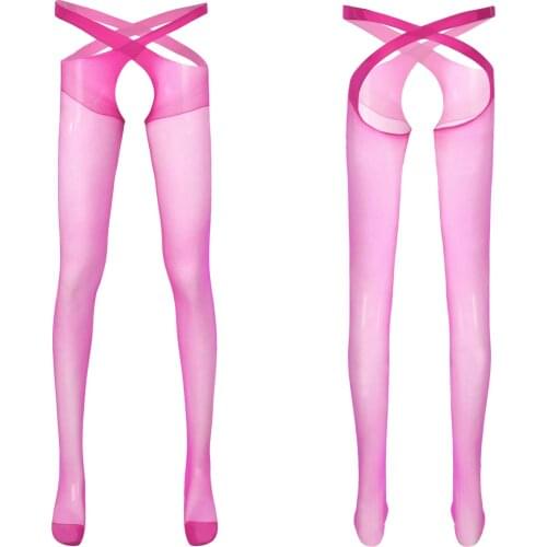 Alvivi Mens Pantyhose Sexy Open Crotch Stockings Leggings Pants Stretchy See-through Tights Exotic Pantyhose for Male Underwear