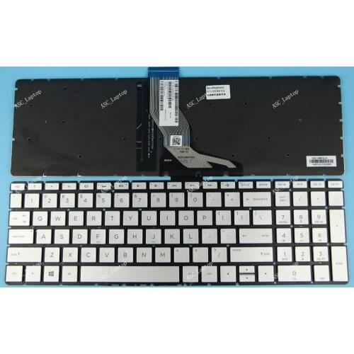 New US English Keyboard For HP 17-ak060ur 17-ak063ur 17-ak064ur 17-ak066ur 17-ak067ur Laptop Backlit, Silver without Frame