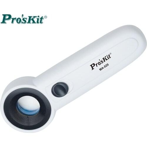 Proskit MA-020 22X LED light handheld precision inspection jewelry identification repair high magnification magnifying glass