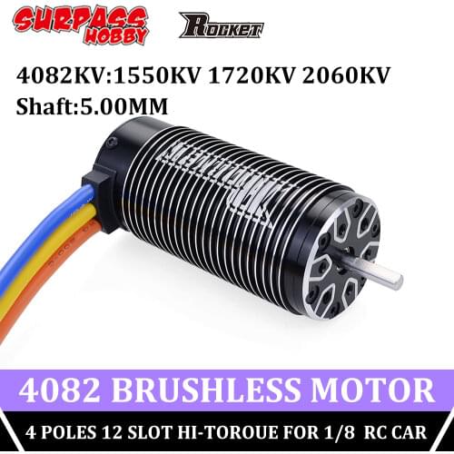 SURPASS HOBBY Rocket Waterproof 4082 Sensorless Hi-torque Motor 1720KV 2060KV Brushless Motor 4 Poles 5mm Shaft for 1/8 RC Car