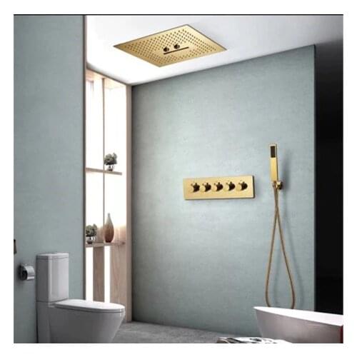 VOURUNA LED Ceiling Shower Set Golden Finish