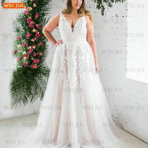 WEIJIA V-neck Wedding Dresses