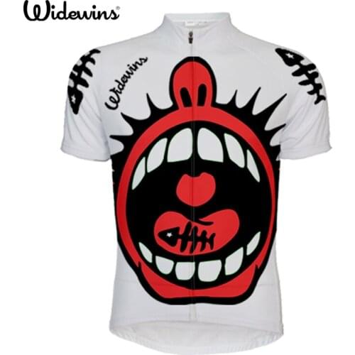Widewins Summer Cycling Jersey Short Sleeve Moisture Wicking Cycling Jerseys Big mouth made with cool max fabric 5577