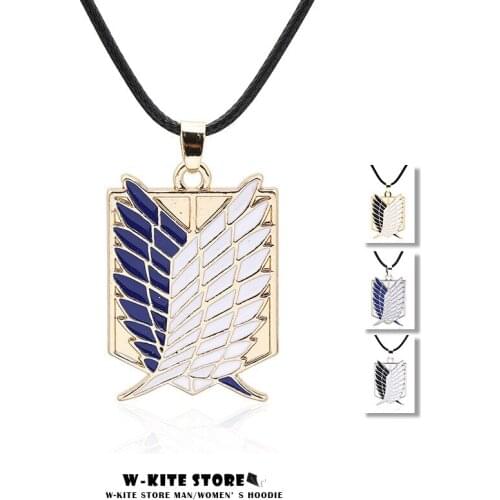 Valentines Attack On Titan Necklace Wings of Liberty Freedom Chain Scout Badge Pendant Anime Shingeki No Kyojin Women Choker