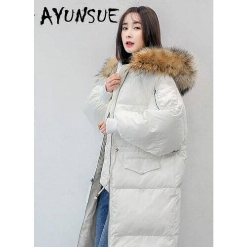 Winter Coat Women 2020 New 90% White Goose Down Jacket Women Warm Parka Raccoon Fur Collar Puffer Jacket Women YS6102000 YY1621