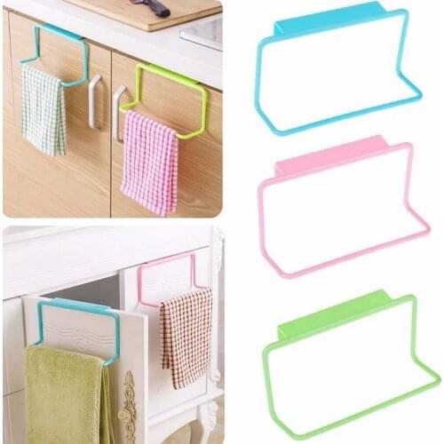 1PC Kitchen Cupboard Door Back Style Single Bar Towel Rack Plastic Towel Rack Rag Hanging Multipurpose Utility OK 0450