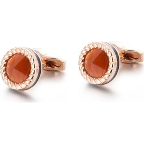 10pairs/lot Luxury Rosegold Crystal Cufflinks Retro Style Cuff Links Wedding/Business Mens Jewelry Accessory Wholesale