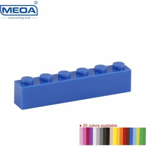 100g=45pcs MEOA Small Building Blocks Spare Parts Access Single Sales 1*6 Higher 6 Dot Brick Toys compatible with Standard block