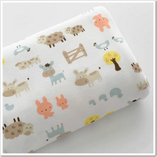 100% Cotton Knitted Jersey Fabric Printed Cartoon by half meter for DIY baby clothing making cotton fabric 50*160cm