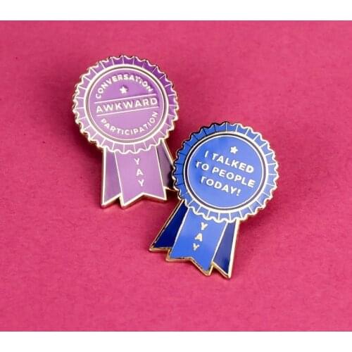 2Pcs-Creative Pop-Enamel Pin Lapel Badges Brooch Funny Fashion Jewelry