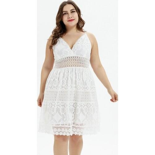 2021 Summer womens Plus Size Lace sexy suspender stitching dress fashion Ladies vintage elegant dresses 4XL 5XL 6XL