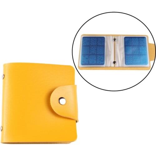 32Slots Nail Image Plate Folder/CASE/ALBUM For 8cm Diameter Plate Stamping Art Case Yellow Nail Organizer