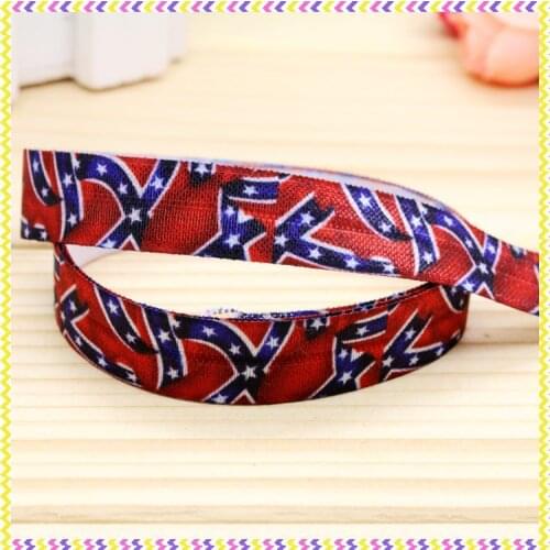 5/8'' Free shipping Fold Elastic FOE flag printed headband headwear hairband diy decoration wholesale OEM P4632