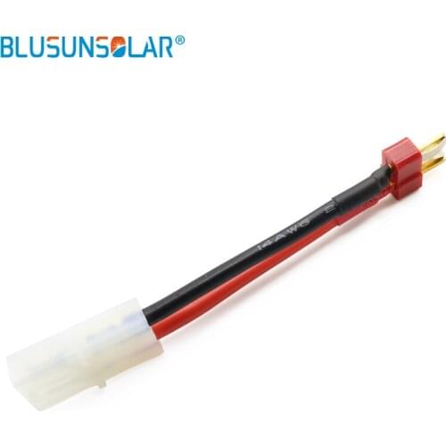 BULSUNSOLAR100 pcs/Lot Tamiya Female to Dean Plug Male 14 AWG 60mm Wire Connector