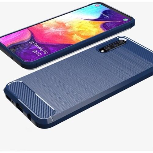 For Samsung Galaxy A50 Case Carbon fiber Cover Shockproof Phone Case For Samsung A70 A70E A 70 E Cover Flex Bumper Shell