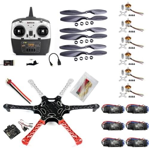 F05114-S F550 Drone FlameWheel Kit With KK 2.3 HY ESC Motor Carbon Fiber Propellers + RadioLink 8CH TX RX
