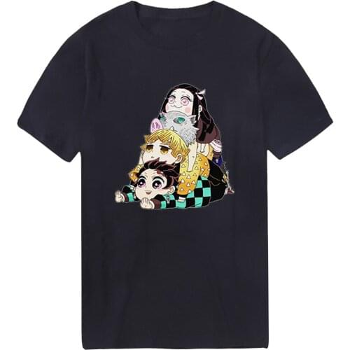 Demon Slayer Hip Hop T-shirts Men Fashion Cotton Plus Tshirts Outdoor Vintage Casual Tops Tees Male Breathable Camiseta Homme