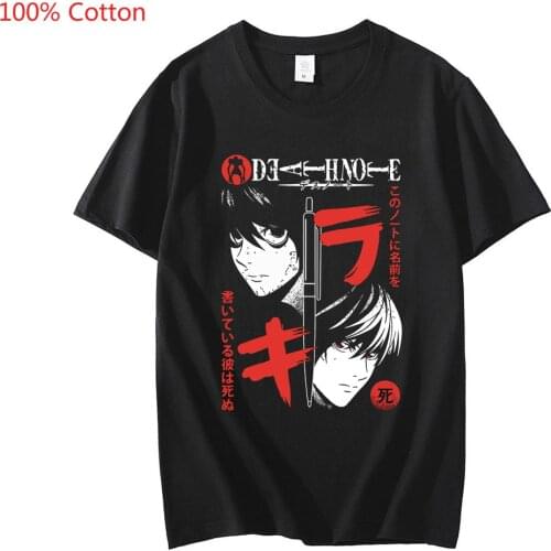 Japanese Anime Death Note T-Shirts for Men Anime Tee Shirt Crew Neck Short Sleeve T Shirts Clothes Unisex Tops Streetwear