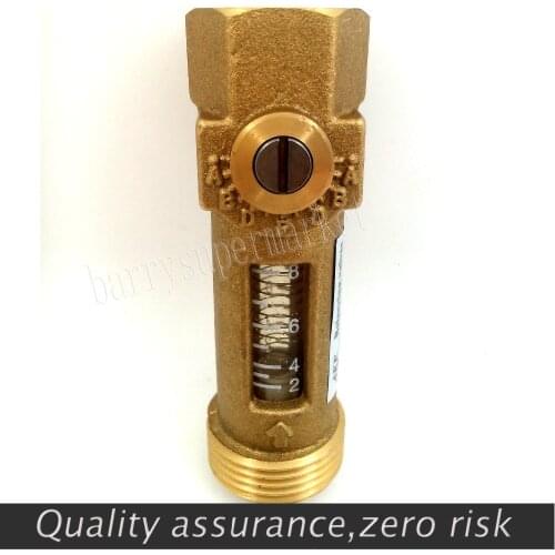 G3/4" Mechanical Flow Meter Counter Indicator Flowmeter Direct Reading 2-8L/min USC-MS43TB Spring flowmeter Brass Flow reader