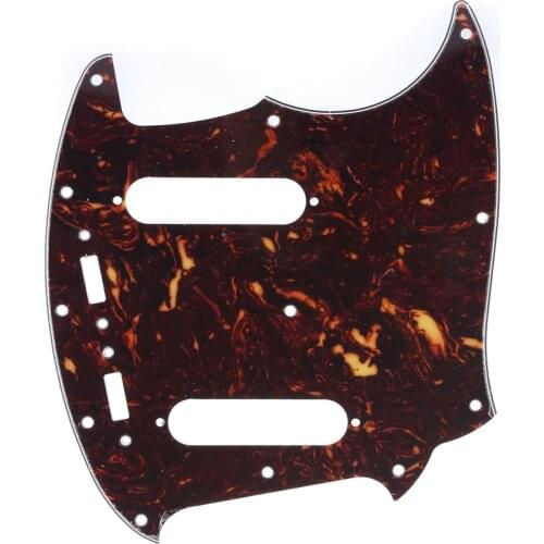 Musiclily Pro 12-Hole Guitar Pickguard for Fender American Mustang, 4Ply Tortoise Shell