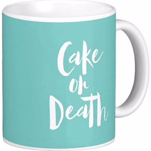 Cake Or Death Typography Frosting Blue White Coffee Mugs Tea Mug Customize Gift By LVSURE Ceramic Mug Travel Coffee Mugs