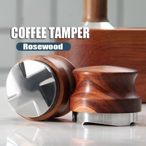 51/53/58MM Coffee Tamper Four Angled Slopes Rosewood Coffee Powder Hammer Espresso Maker Cafe Barista Tools Accessories