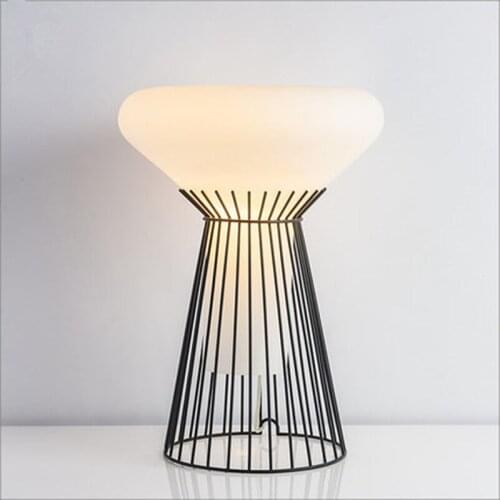 Personality wrought iron mushroom living room bedroom study model room designer new table lamp