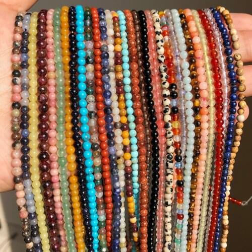 Natural Stone Labradorite Agates Tiger Eye Quartz Beads Round Loose Beads For Jewelry Making DIY Bracelet 15'' Strand 2mm 3mm