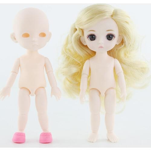 1/12 16CM Lovely Mini BJD 13 Movable Joints Dolls SD Doll Naked Body DIY Dolls with Shoes for Children Birthday Gifts