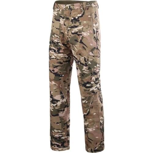 Soft Shell Outdoors Pants Men Waterproof Camouflage Cargo Hunting Pants Mens Sport Joggers Military Tactical Fleece Trousers