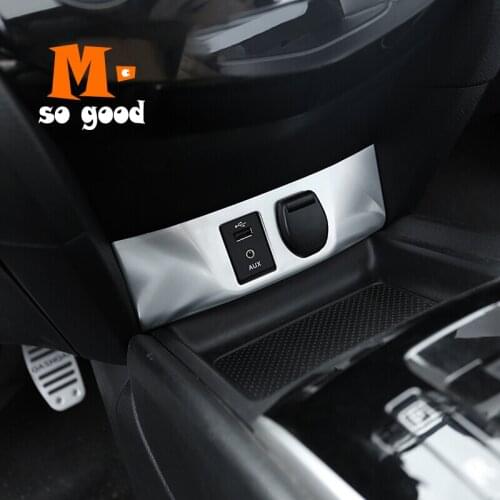 Trim Cover Chrome Accessories AUX USB ABS 2014 15 16 2017 for Nissan X-trail Xtrail T32 Rogue Cigarettes Lighter Panel Frame