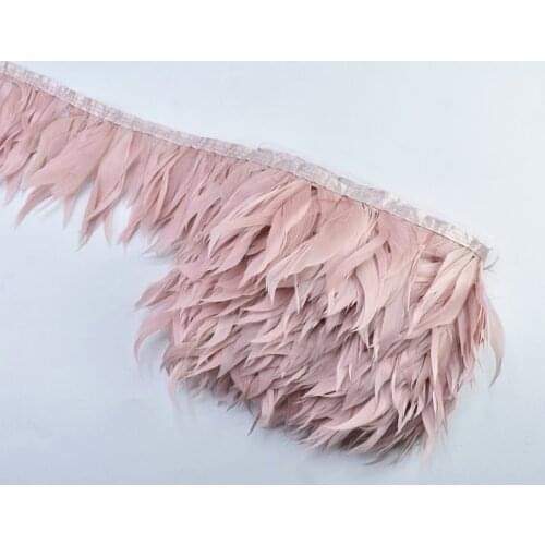 10Meter/Lot Leather Pink Shred Goose Feathers Trims Ribbon Geese White Pheasant Feathers for Crafts Wedding Feathers Decoration