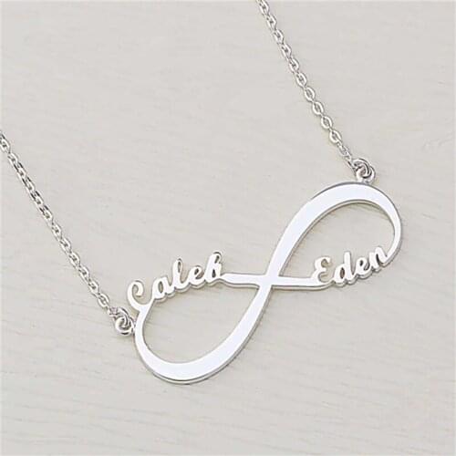 Handmade 925 Silver Infinity Name Necklace & Pendant Valentines Day Personalization Birthday Gift Sterling Silver Jewelry