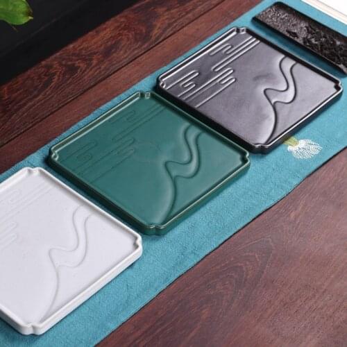 Handmade Kiln Dry-Bulb Disk Tray Pots of Tea Saucer Tea Dian Xin Pan Tcup Kung Fu Tea Set Dessert Tray Tea Tray Tea Ceremony
