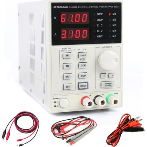 KORAD KA6003D Precision Adjustable Digital Programmable Switch DC Power Supply 60V 3A 4Ps MA For Laboratory Scientifi Research