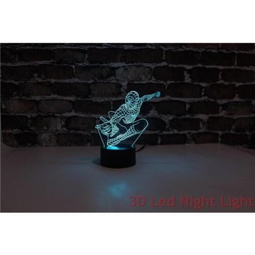 Christmas Decorations for Home Night Light for Children Santa Gift Super Hero Spider Shape with RoHS Certificate YJM-2917