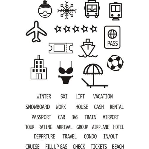 Vacation stamps clear silicone stamp winter/summer vacation Planner journal stamps