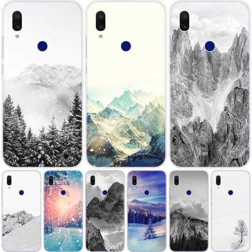 Black And White Mountain Silicone Case for Xiaomi Redmi K20 5X 6X Play A1 A2 8 Lite 7A 6A S2 Y2 Y3 Note 4 4X 5 6 7 Pro F1 Cover
