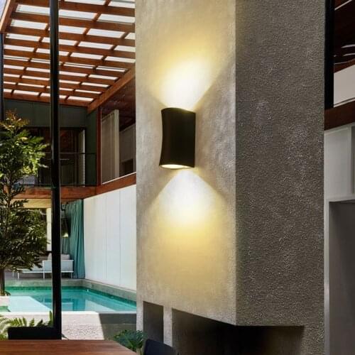 Up/Down 10W/20W LED COB Wall Mount Light Fixture Glass Outdoor Lamp Balcony Gate Black Shell