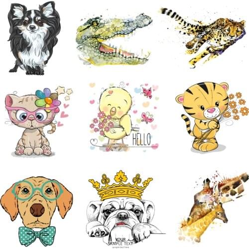 Iron on Transfer for Clothing Thermoadhesive Patches Stickers Diy Animals Patch Textile Vinyl Stripes Appliques for Jackets A