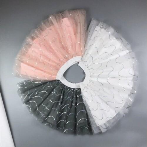 2020 new Four seasons gray pink Girl Dance Skirt Girls Skirts Fantasia Tutus Children Baby Toddler skirt Gauze Sequin skirt