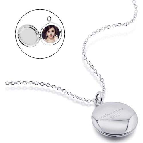 Punk Lover Jewelry Gift Vintage Round Photo Frames Can Open Locket Necklaces Gold Silver Color Pendants Necklace Collier Jewelry