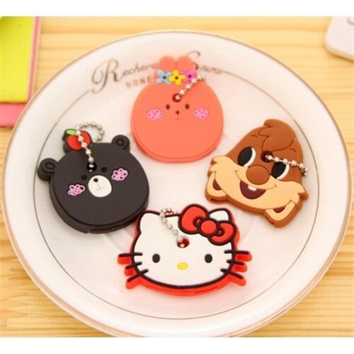 Protective Key Case Cover for Key Control Dust Cover Holder Cartoon Silicone Organizer Cat Home Accessories Supplies-1PCS