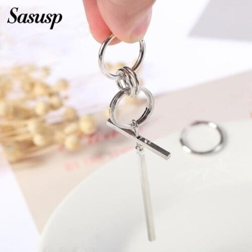 Sasusp Fashion Hiphop Boys Circle Stud Earring For Women Men Personalize V DNA Kpop Earings Army Jewelry Christmas Gift