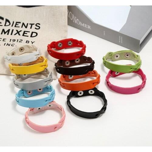 Colorful Leather Bracelet Women Punk Design Wrap Wristband Couple Bracelet Party Daily Wear Men Jewelry