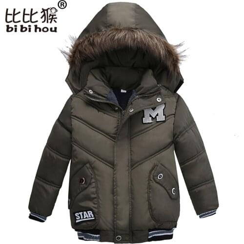 2018 Winter Baby Warm Down Coat Baby Boys Girls Coat Jacket Hooded Long Sleeve Children Solid Kids Outerwear Fashion Snowsuit